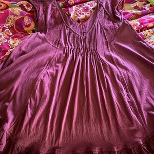 Anthropologie Mauve- Midi Dress in a deep rust with berry hues. Never worn.